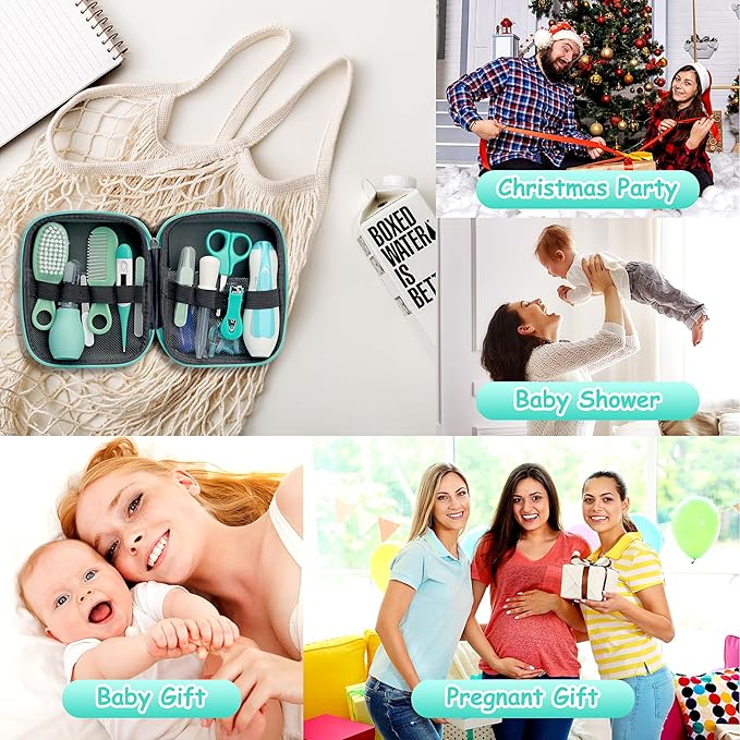 Baby Grooming Kit for Boys Girls Safety Newborn Nursery Essentials Grooming Set Gift for First-time Parents, Green 25 in 1