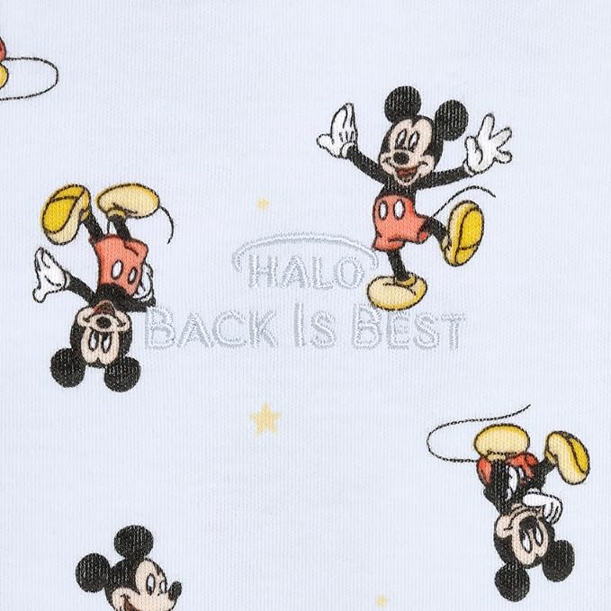 HALO Disney Baby 100% Cotton Sleepsack Swaddle, 3-Way Adjustable Wearable Blanket, TOG 1.5, Mickey Fun, Newborn, 0-3 Months