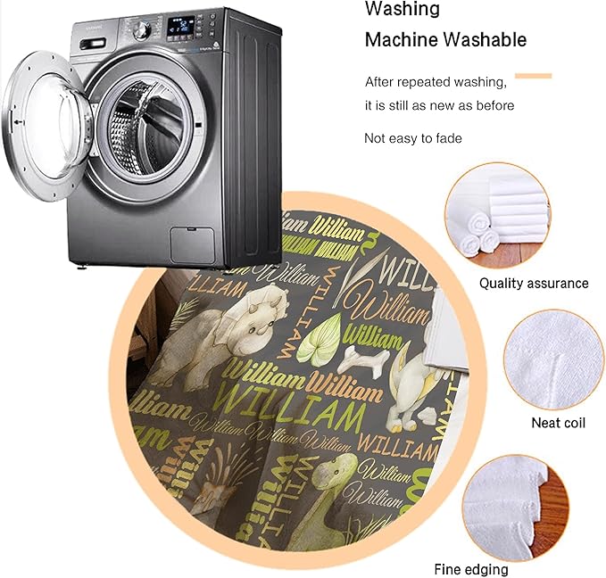 Personalized Dinosaur Custom Baby Blanket with Name - Swaddle Blanket for Toddlers, Infants, Kids - Shower, Newborns, Nursery, Stroller, Crib Decor - Throw - Birthday Gift