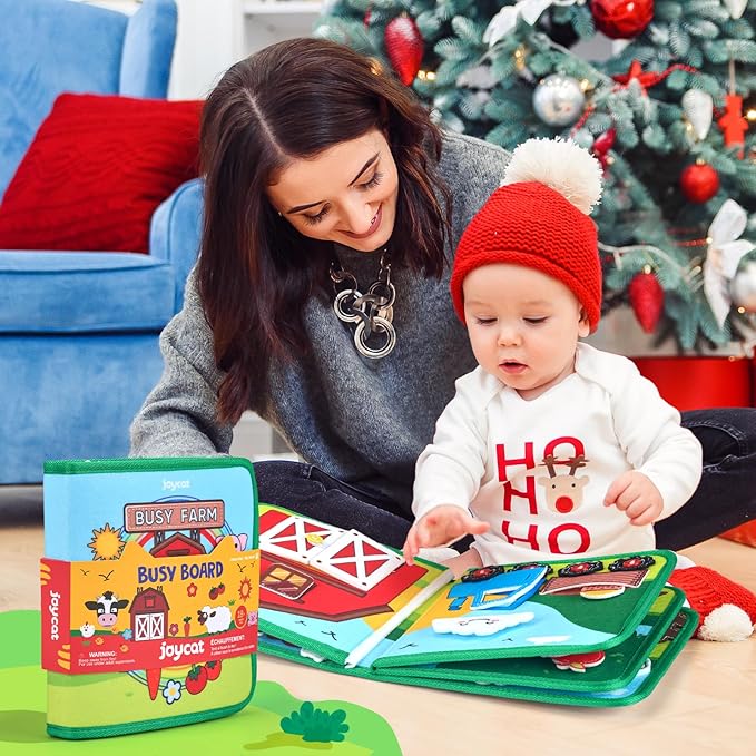 Farm Busy Book for Toddlers 1-3 - 1 Year Old Boys Girls Gifts Toys, Educational Quiet Activity Book with Life Skills, Toddler Travel Toys 1-2