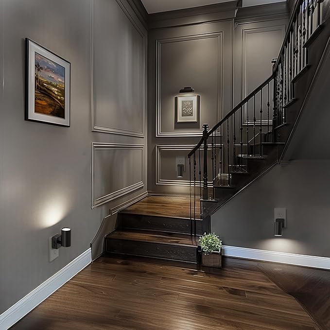 Night Lights Plug into Wall, 320° Rotating Night Light Plug in, 2Pack, Dusk to Dawn Sensor, 1W Dimmable Led nightlight Daylight White Spot Light for Bedroom, Kids Room, Bathroom