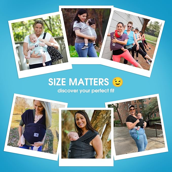 Original Baby K'tan Baby Carrier: #1 Easy Pre-Wrapped, Soft, Slip-On, No Rings, No Buckles | 5 in 1 Baby Sling Gift | The Best Hands Free Infant Wrap | Heather Grey | Large