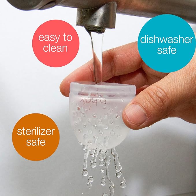 b.box Silicone Fresh Food Feeder | Ages 4 Months+ | Tripod Design Easy for Baby to Hold | Perfect for Fresh or Frozen Foods | Cap Included for On The Go | Dishwasher Safe (Passion Splash)