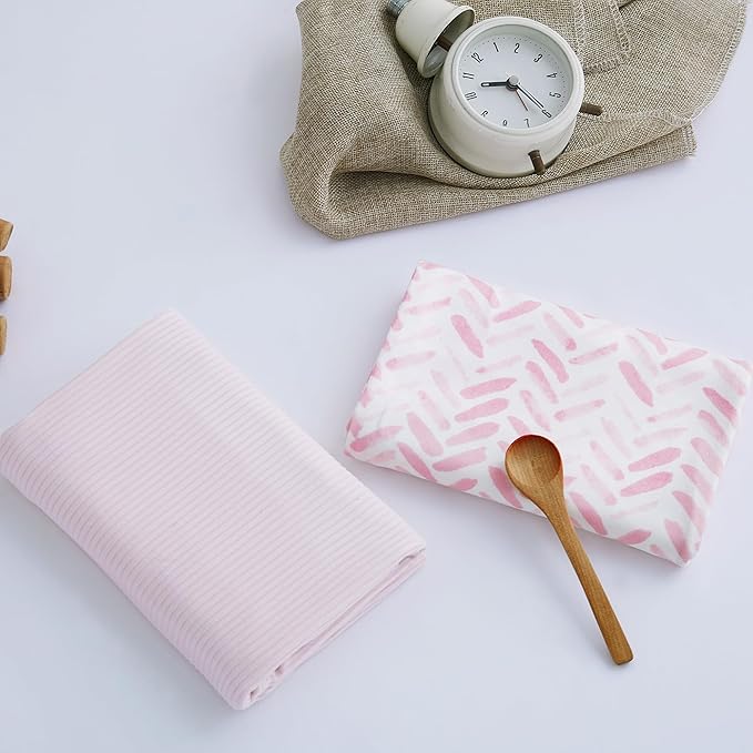 Jersey Swaddle Blanket, Ultra Soft Stretchy Receiving Blanket, Newborn Swaddle Wrap for Boys & Girls, 40 x 30 inches, 2 Pcs, Pink