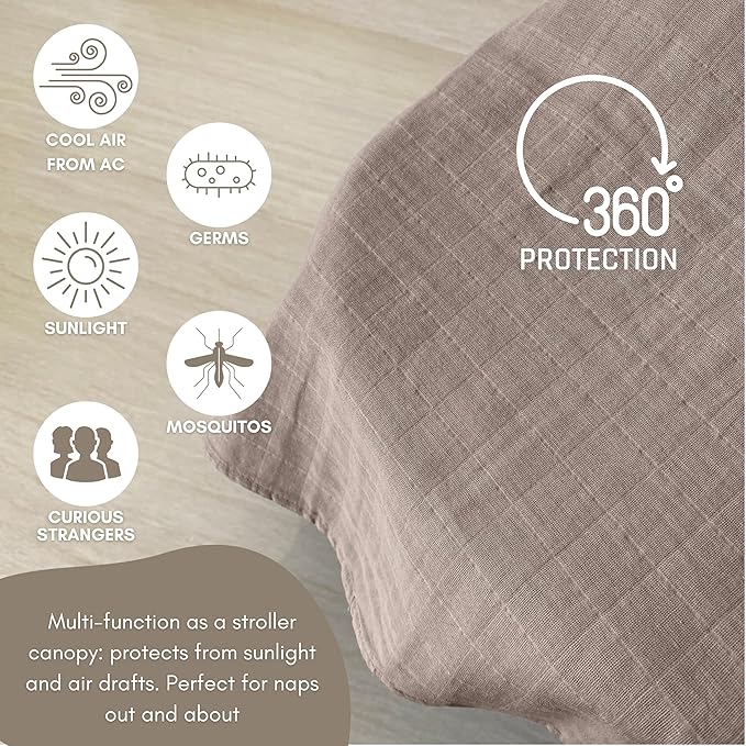 MOZAH Organic Muslin Swaddle Blankets - Grey White- 2 Pack - for Baby Boy or Girl - Ideal for Newborns, Toddlers & Registry Essentials