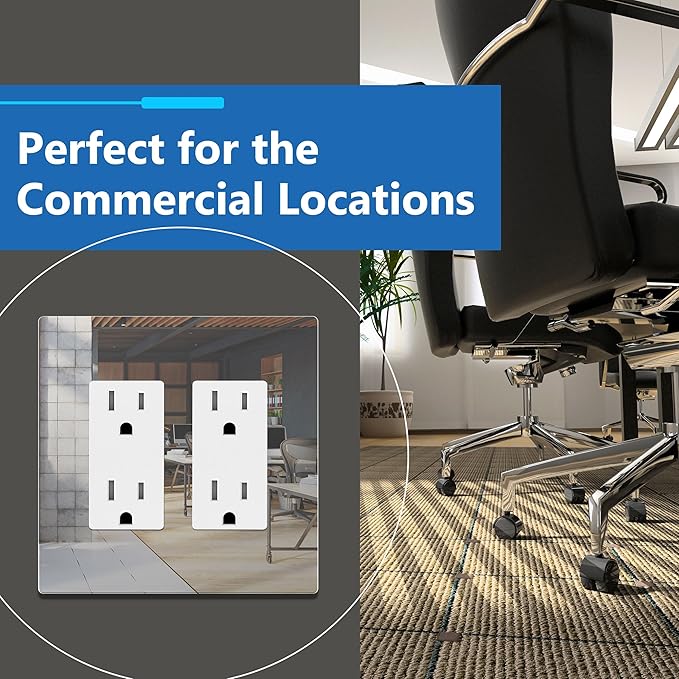 LIDER Double Decorator Wall Plate, Impact Resistant, Mirrored Acrylic, Plexiglass, Reflective Finish, Modern Upgrade, Screwless Light Switch/Outlet Cover Mid-Size 2-Gang 4.88" x 4.92 Silver