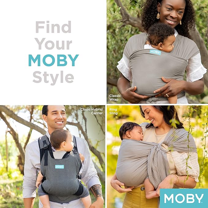 Moby Baby Wrap Carrier Element for Newborns to Toddlers (8-33lbs), Infant Sling Carrier, Ultra Lightweight & Hands Free Design, Adjustable for All Body Types (Taupe)