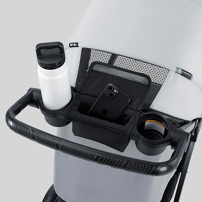 Chicco Bravo LE ClearTex Trio Travel System, Bravo Primo Quick-Fold Stroller with Chicco KeyFit Max ClearTex Infant Car Seat, Car Seat and Stroller Combo | Atlas/Grey