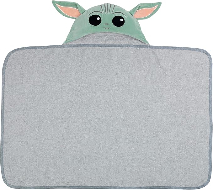 Lambs & Ivy Star Wars The Child/Baby Yoda/Grogu Gray Hooded Baby Bath Towel