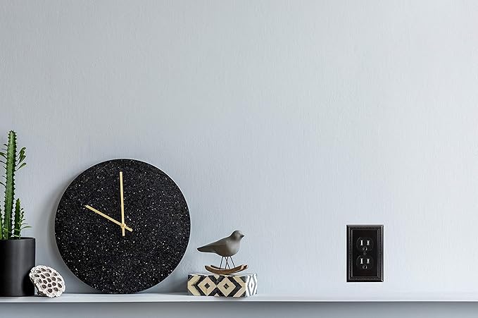 Henne Bery Sunken Pearls Heavy Duty Switch Plate/Wall Plate/Outlet Cover (Single Duplex 2PK, Matte Black