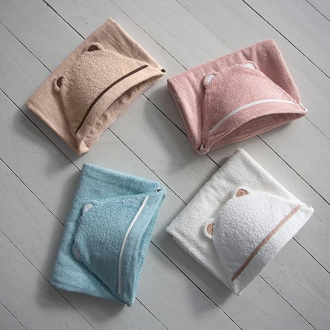 Premium Baby Bath Towel - Rayon Made from Bamboo Hooded Baby Towels - Newborn Baby Towel with Hood - Large Hooded Towel for Newborn Infant Boy Girl (Blue)