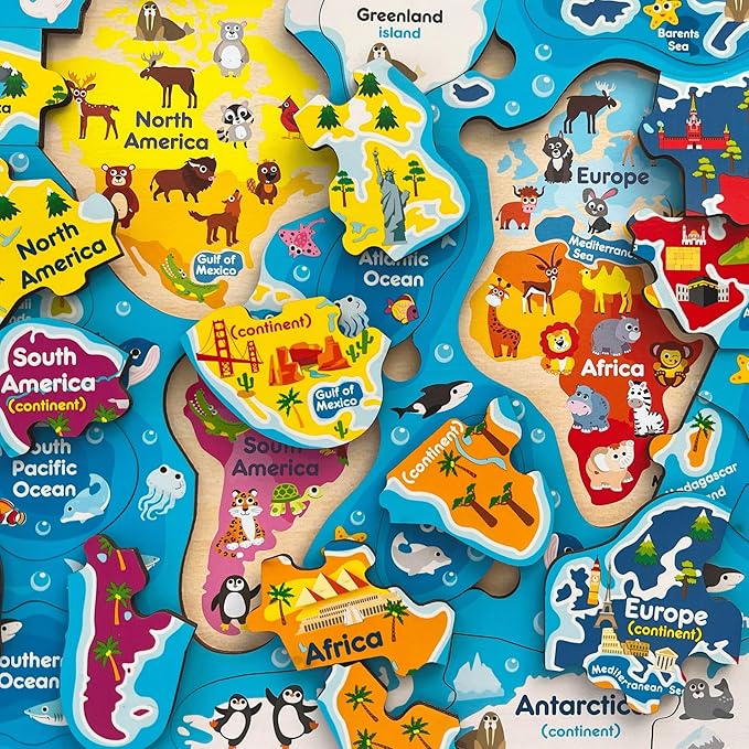 QUOKKA Puzzles for Kids Ages 4-6 - 3 Set Toddler Kids Puzzles Ages 3-5 - Learning United States Games for Childrens 6-8 - Educational Toys for 3 Year Old Boys and Girls - Award Winning