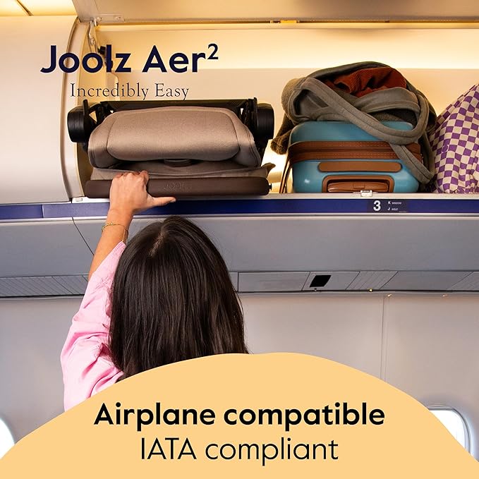 Joolz Aer2 Lightweight Travel Stroller for Baby & Toddler – Ultra-Compact One-Hand Foldable Stroller, Reclining Seat, UPF 50+ Canopy, Adjustable Leg Rest, Carry-On & Airplane Approved (Stone Grey)