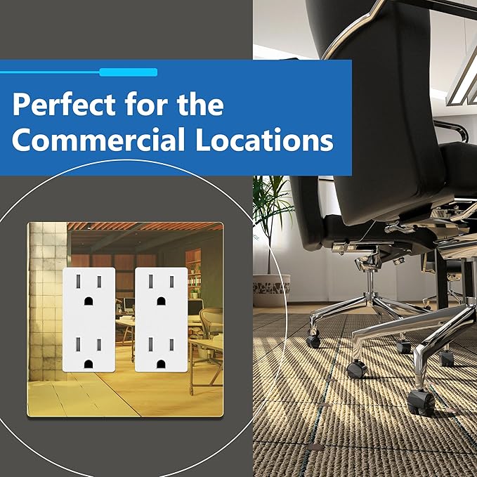 LIDER Double Decorator Wall Plate, Impact Resistant, Mirrored Acrylic, Plexiglass, Reflective Finish, Modern Upgrade, Screwless Light Switch/Outlet Cover, Mid-Size 2-Gang 4.88" x 4.92”Gold