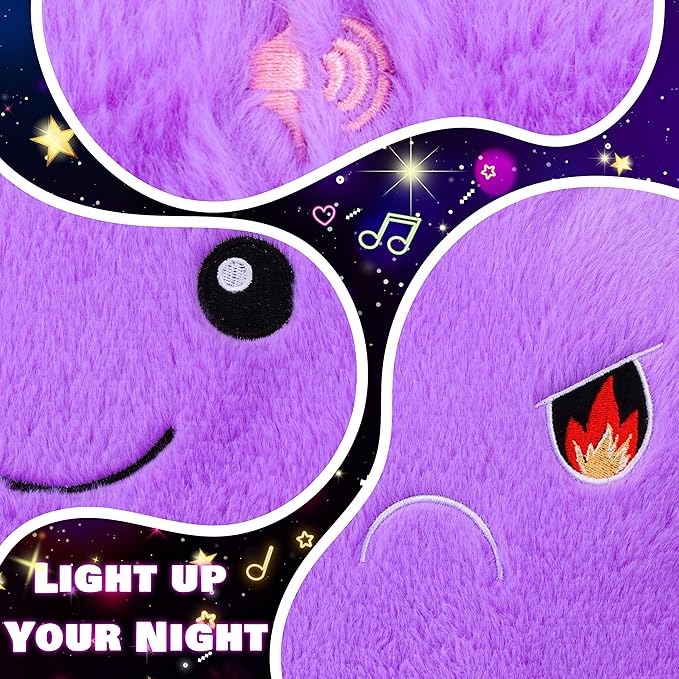 Cuteoy 13" Musical Purple Star Plush Pillow Glowing Twinkle Night Light Stuffed Animal LED Toys Adjustable Volume Birthday for Girls Boys