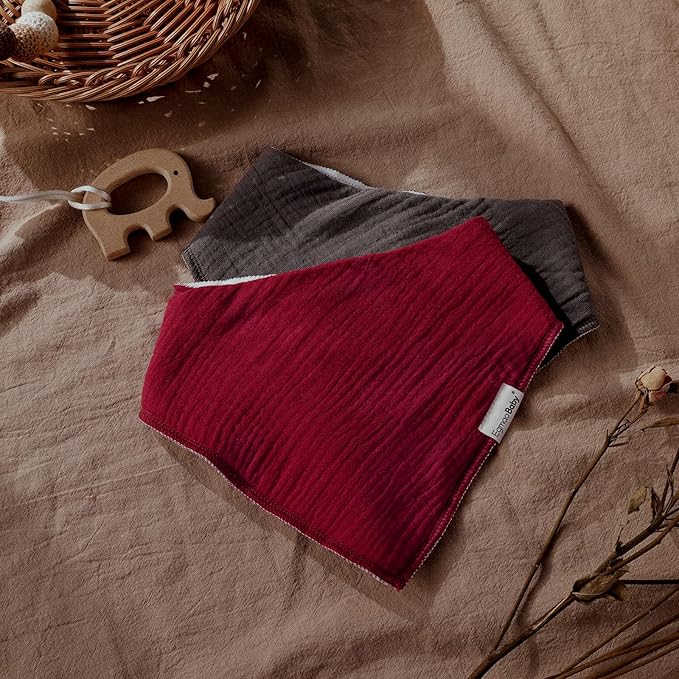 Muslin Baby Bibs for Boys Girls,10 Pack Super Absorbent Baby Bandana Drool Bibs Set for Teething and Drooling,100% Cotton Soft for Infant,Newborn