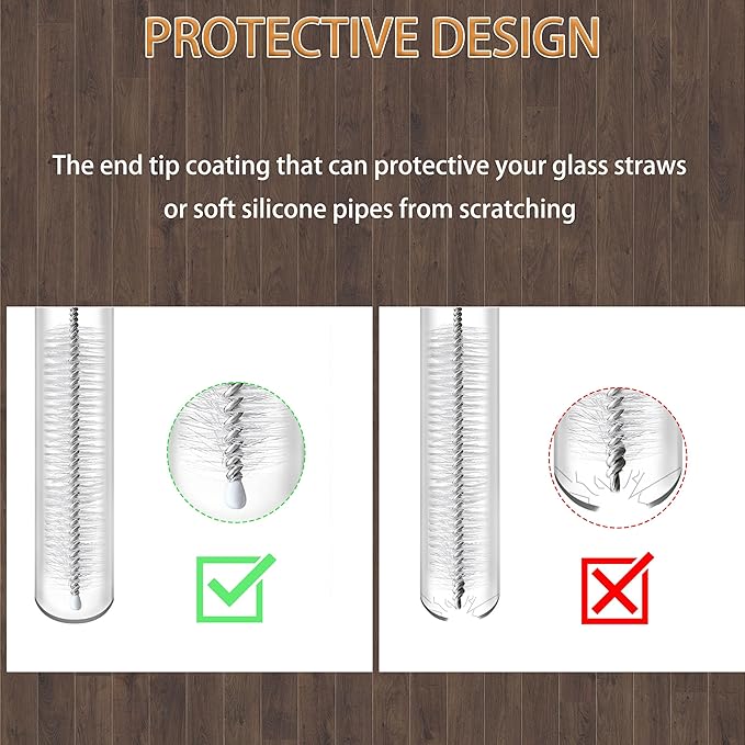 12-inch Extra Long Straw Cleaner Brush, Straw Brush Extra Long with Nylon Bristles, Straw Cleaning Brush Extra Long for Baby Bottles, Glass/Silicone Straws Piper Cleaners.