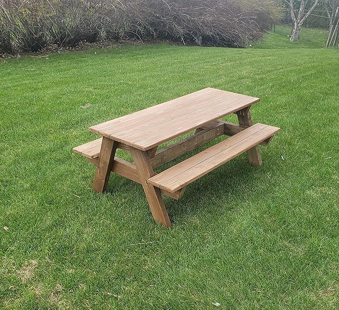 "Generic" Kids Picnic Table Made from Cedar Lumber (Dark Brown)