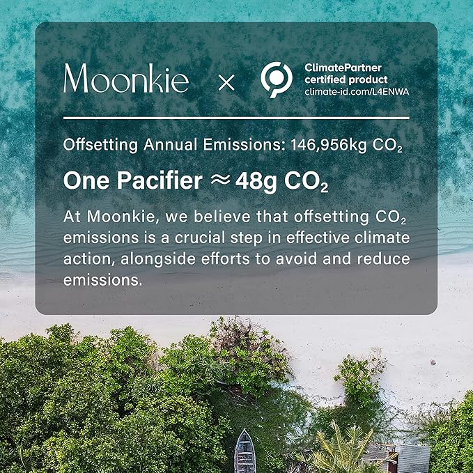 Moonkie Pacifiers Set of 2 | One-Piece Design Baby Pacifier with Large Air Holes | BPA-Free Silicone | Safe for Babies 0-6 Months