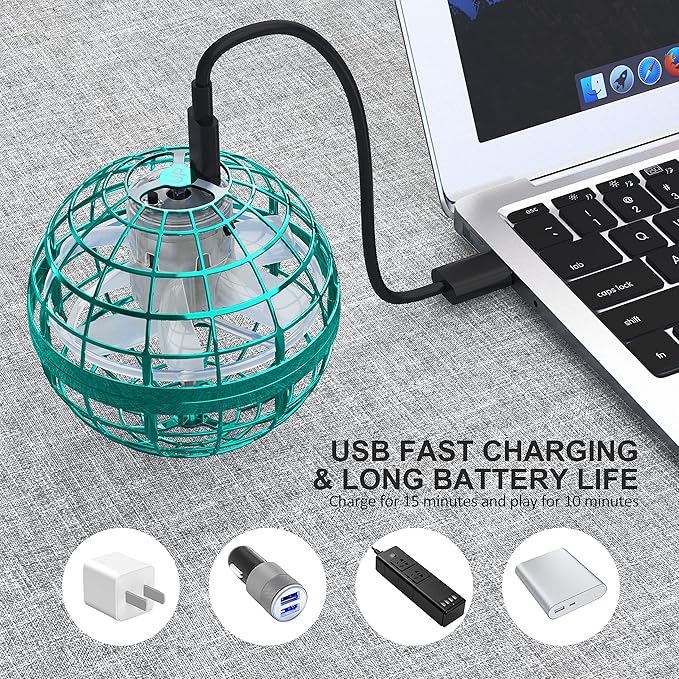 2025 Flying Orb Ball Toy,Cosmic Globe Boomerang Hover Ball Galactic Fidget Spinner, Hand Drone Orbit, Cool Toys Gift for 6 7 8 9 10+ Year Old Boys Girls Teens Outdoor Toys(Light Blue)