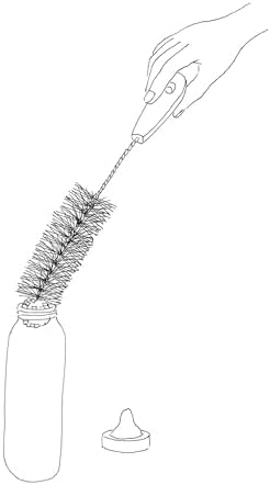 Brushtech Foam-Tipped Baby Bottle Brush, Pack of 2 - Durable & Soft Bristles & Foam Tip for Deep Bottle Cleaning - Made in USA, Cleaning Tools for Glass & Plastic Bottles
