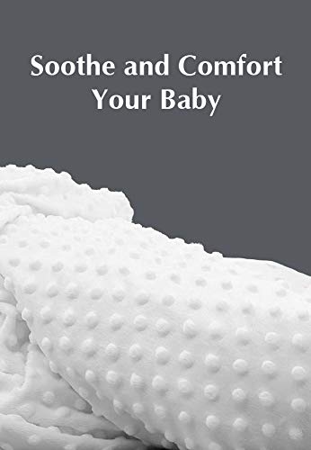 American Baby Company Heavenly Soft Chenille Receiving Blanket, 2-Layer Design with Minky Dot & Silky Satin, White, 30" x 40" for Boys and Girls