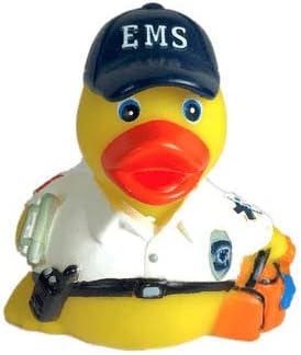 3" EMS / EMT Rubber Duck [Sealed Hole, Floats Upright] - Baby Safe Bathtub Bathing Toy