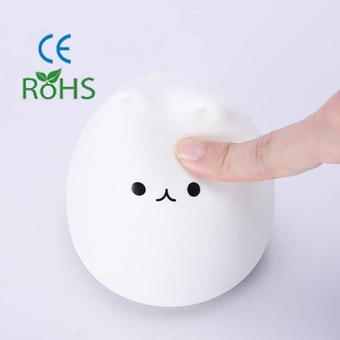 LOVERUIS Cat Lamp Night Light Girl Colorful Squishy Night Lights with 1 Hours Timer Kids Nightlight for Kids Room Gift for Toddle Kitty Lamp Girl