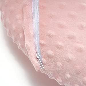 iEvolve Minky Nursing Pillow Cover Breast Feeding Pillow Cover Slipcover U Shape for Baby Boy Girl,Cover Only(White&Pink 2Pack)