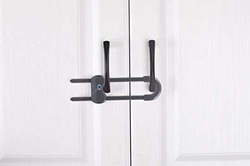 Baby Proofing Cabinet Locks | Adjustable U Shaped Baby Safety Latches for Drawers, Fridge, Closet |Modern Baby Proofing Cabinet Lock with Extra Secure Lock Buttons (Pack of 2)