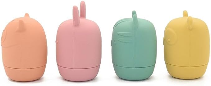 PandaEar Baby Bath Toys, 4 Pack Silicone Bath Toys for Infants Toddlers 6-18 Months, Non Toxic Baby Kids Squeezable Shower Toys