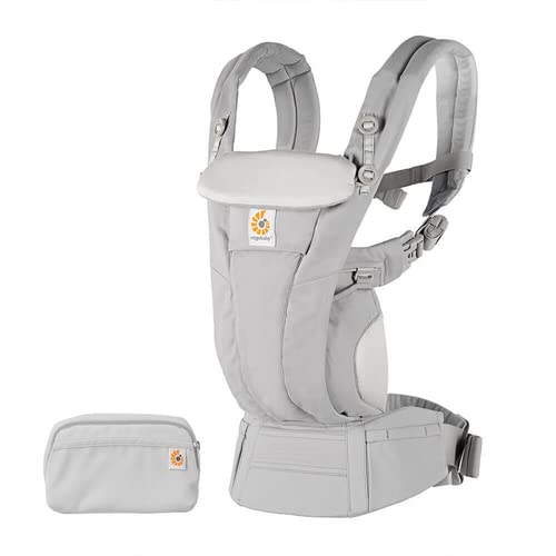 Ergobaby Omni Dream Cotton Baby Carrier Newborn to Toddler - Breathable Baby Carrier for Summer - All-Position Carriers for Newborn to Toddler with Lumbar Support (7-45 lbs) - Cotton, Pearl Grey