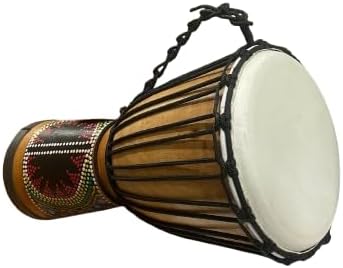 Djembe Drum with Rope (9x20 color) Hand-Carved Natural Wood jembe Drum – Unique, One-of-a-Kind African Percussion Instrument Drums