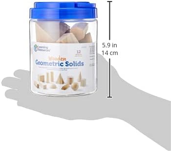 Learning Resources Geometric Solids, Wooden Shapes, Set of 12 Geometric Shapes, Ages 6+