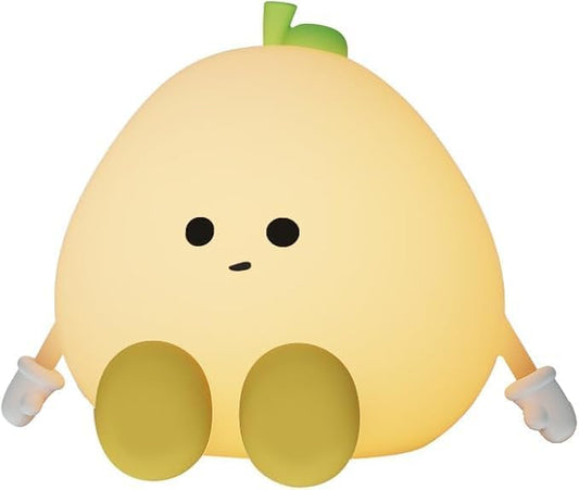 Grapefruit Night Light for Nursery - Silicone Touch Lamp, 3 Adjustable Brightness, USB-C Rechargeable, Baby-Safe Bedside Light, Toddler Sleep Training & Kids Room Decor