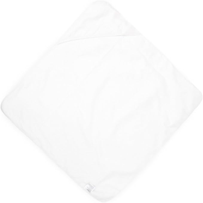 Little Unicorn Premium Infant Hooded Bath Towel| Soft & Absorbent Cotton & Terry Fabric for Newborns (White)