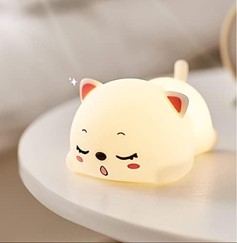 Cute Kids Night Light Night Lamp Night Lights for Kids Bedroom Toddler Baby Portable Silicone Battery Led Nightlight Nursery (Cute Cat)