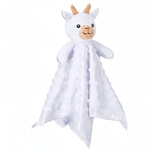 Pro Goleem Goat Loveys for Babies, Soft Security Blanket Baby Snuggle Toy Newborn Stuffed Animals Baby Gifts for Boys and Girls, 16 Inch