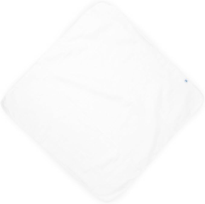 Little Unicorn Premium Infant Hooded Bath Towel| Soft & Absorbent Cotton & Terry Fabric for Newborns (White)