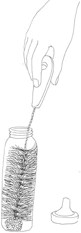 Brushtech Foam-Tipped Baby Bottle Brush, Pack of 2 - Durable & Soft Bristles & Foam Tip for Deep Bottle Cleaning - Made in USA, Cleaning Tools for Glass & Plastic Bottles