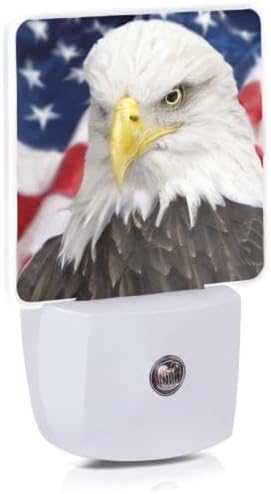 American Flag Night Light,Eagle Night Lights 0.5W Sleep Friendly for Boys Girls Led Lamp Dusk to Dawn Sensor Nightlight for Stairway/Hallway/Kitchen