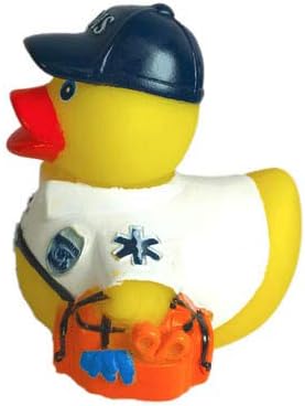3" EMS / EMT Rubber Duck [Sealed Hole, Floats Upright] - Baby Safe Bathtub Bathing Toy