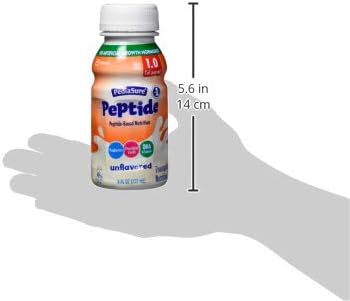 PediaSure Peptide 1.0 Cal, Peptide-Based Formula, Sole-Source Nutrition Drink for Tube Feeding or Oral Nutrition, Unflavored, 8-fl-oz Bottle, Pack of 24