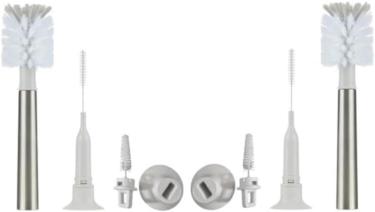 3-in-1 Stainless Bottle Brush for Baby Bottles - Water Bottle Brush Cleaner with Nipple and Straw Brush, Long Bottle Washer, Cup and Tumbler Cleaner Brush. (Pack of 2)