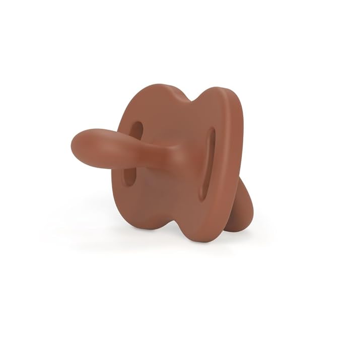 Color Essence SX PRO Silicone Baby Pacifier 1Pk, Made with 100% Soft Silicone, Baby Essentials Perfect for Breastfeeding Babies, Designed in Spain, 6-18 Mths, Sunset Orange