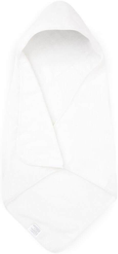 Little Unicorn Premium Infant Hooded Bath Towel| Soft & Absorbent Cotton & Terry Fabric for Newborns (White)