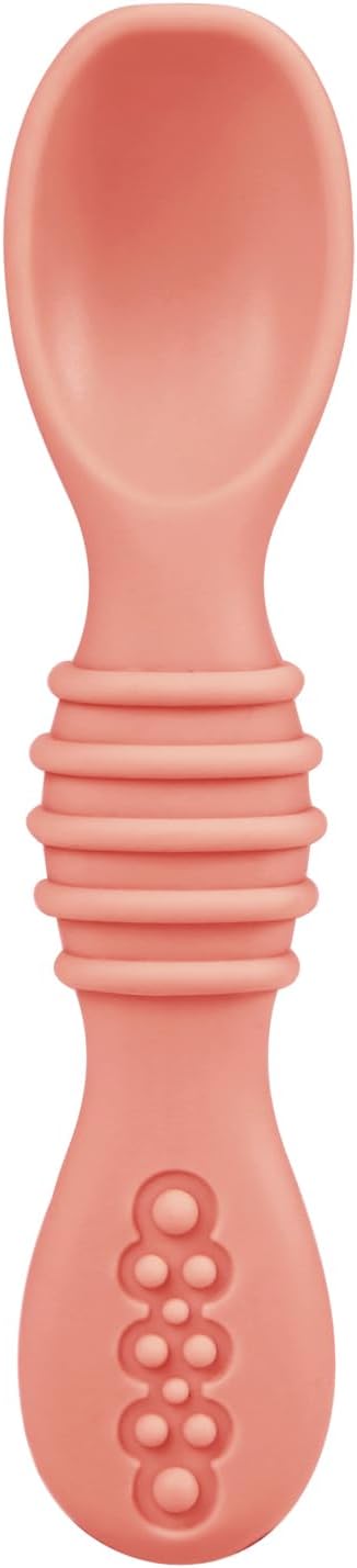 PandaEar 6 Pack Silicone Baby Spoons - Self Feeding Utensils 6-12 Months - Infant Spoons First Stage - Baby Feeding Essentials