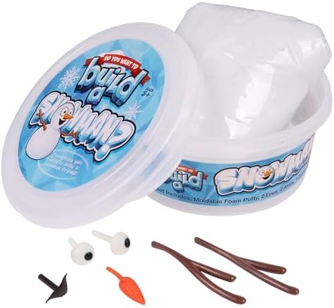 Kangaroo Build a Snowman Kit Snowballs Toys for Kids - Snow Play Winter Toys Christmas Crafts for Kids - Snowman Clay Craft Kit Toddlers Stocking Stuffers Halloween Playdough for Kids and Adults