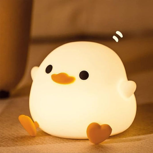 Duck Night Light, Dodo Duck Lamp Silicone LED Table Lamp, Rechargeable Ducky Light with Touch Control Timer, Nursery Bedside Lamp for Kids Bedroom Room Decor