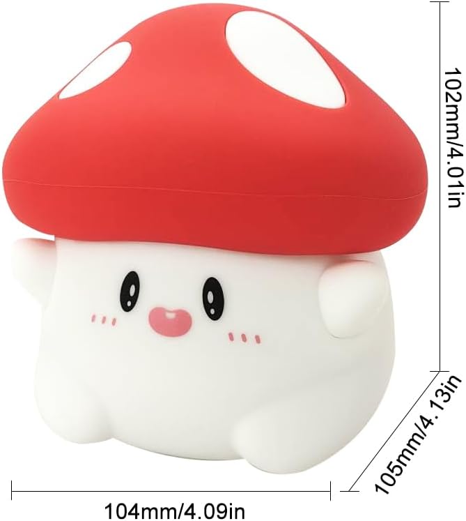 LED Mushroom Silicone Night Light Soft Sleeping Nursery Night Light Dimmable Timer Rechargeable Lamp Room Decor Baby Bedside Lamp